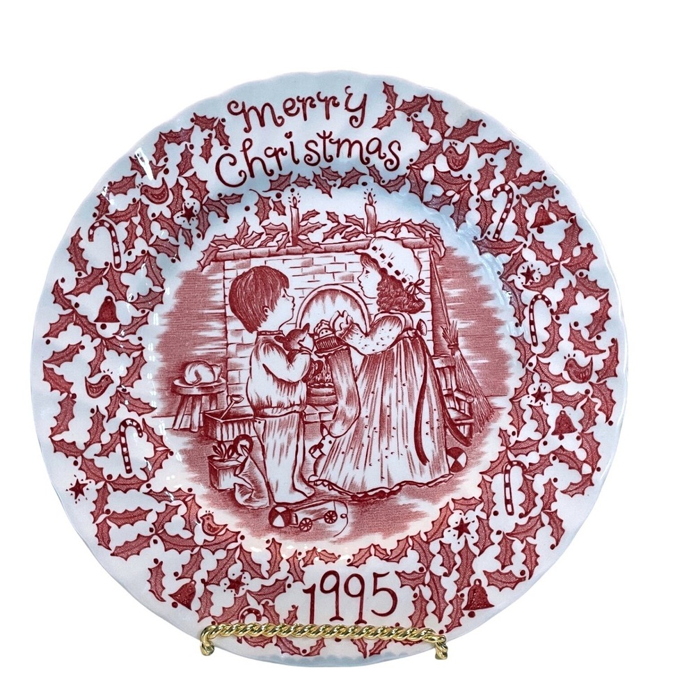 Royal Crownford Merry Christmas 1995 Plate by Norma Sherman Holiday Collectible